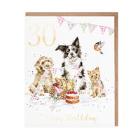 30th Birthday Card Dog Party