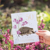50th Birthday Card Hedgehog