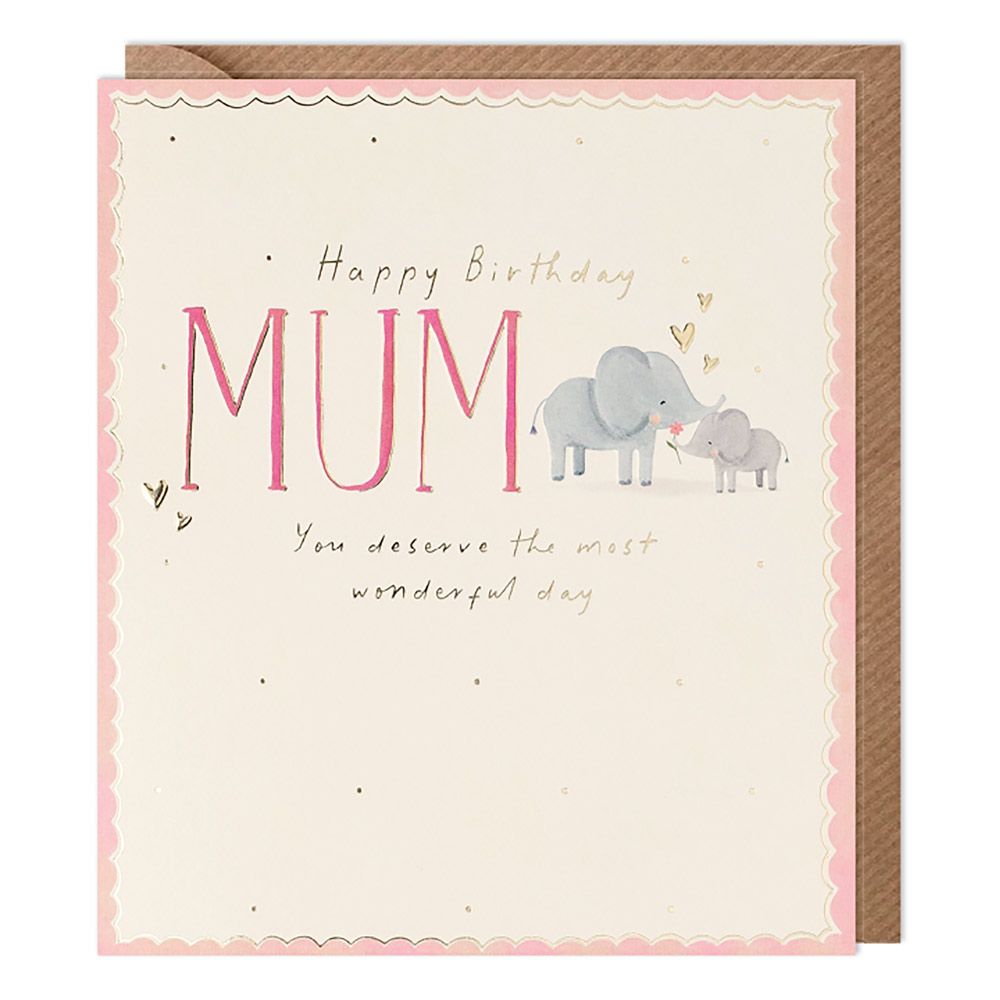 Mum Elephants Birthday Card