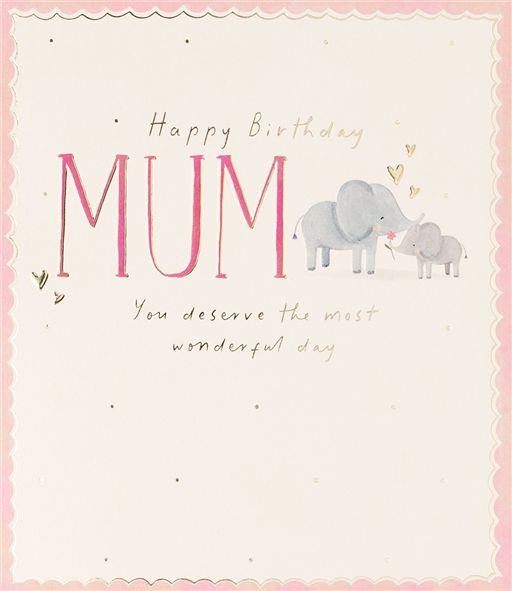 Mum Elephants Birthday Card