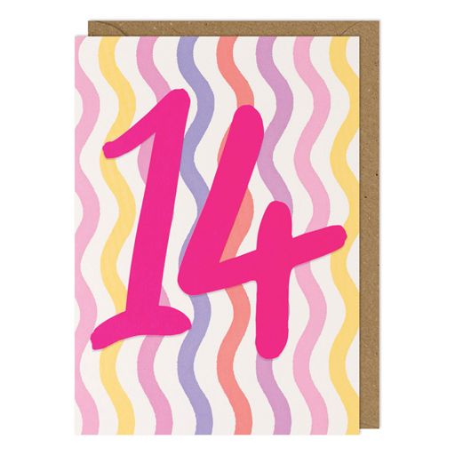 Vibrant 14th Birthday Card