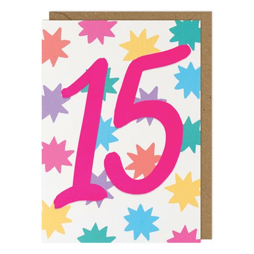 Vibrant 15th Birthday Card