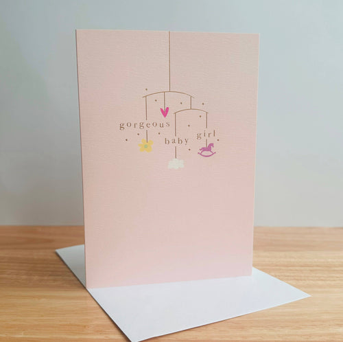 Mobile Gorgeous Girl New Baby Card