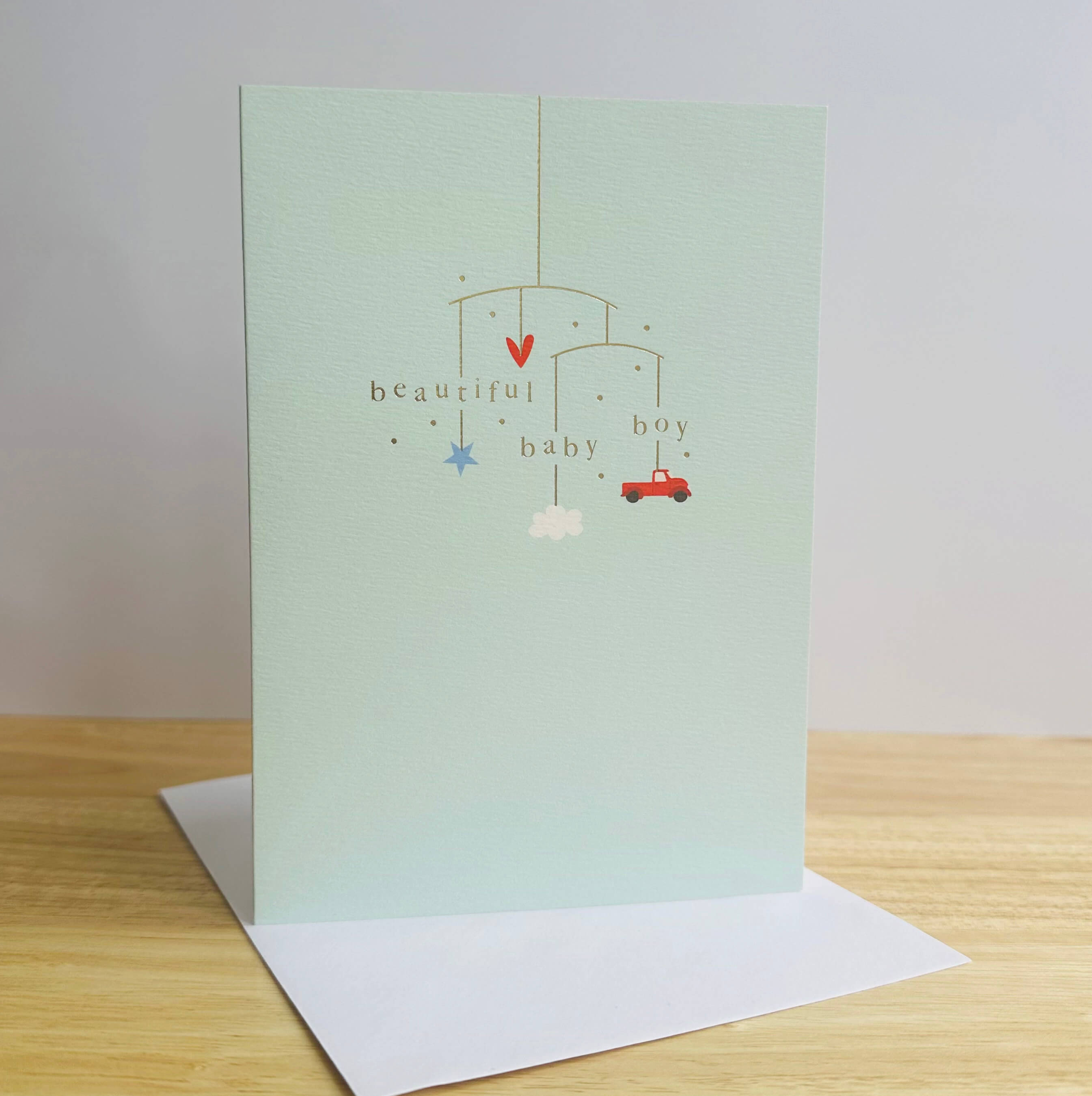 Mobile Beautiful Boy New Baby Card