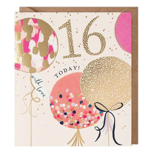 16th Balloons Birthday Card