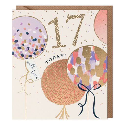 17th Balloons Birthday Card