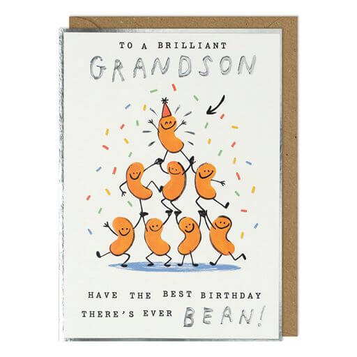 Grandson Bean Birthday Card