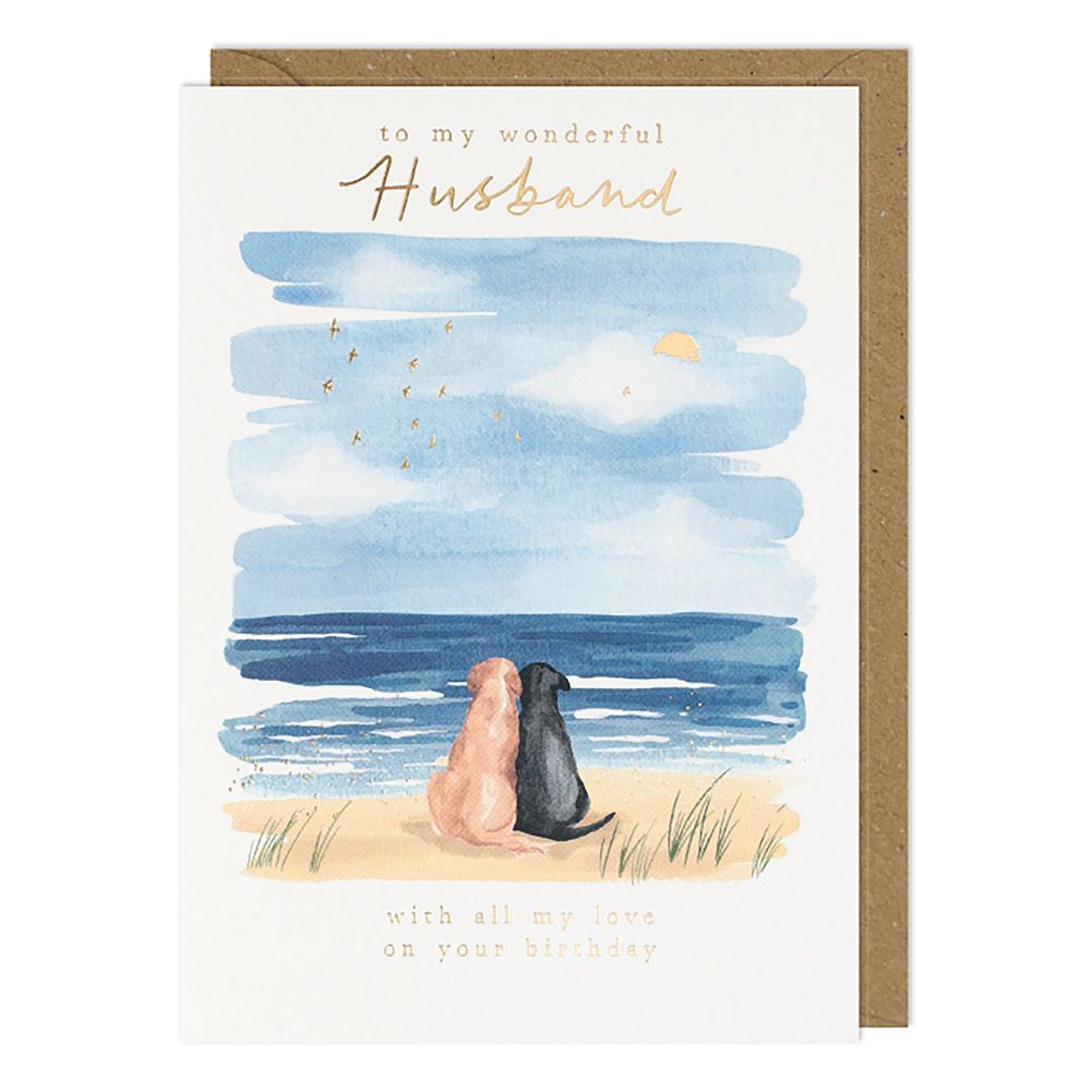 Husband Dogs Birthday Card