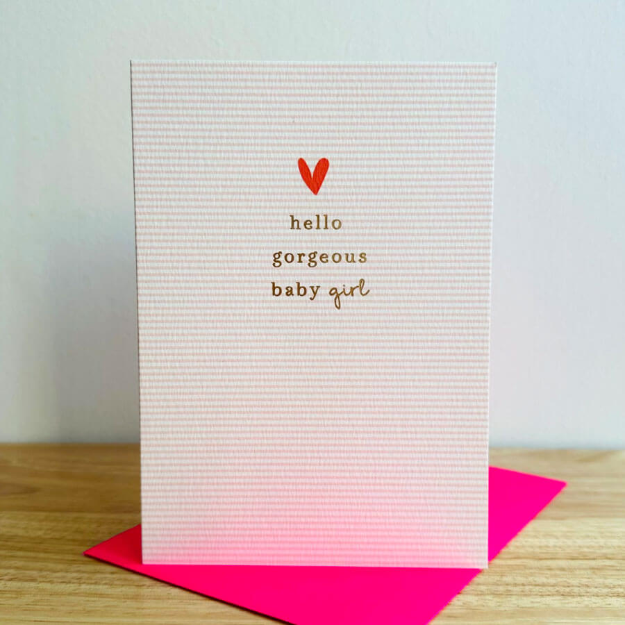 Hello Baby Girl New Baby Card