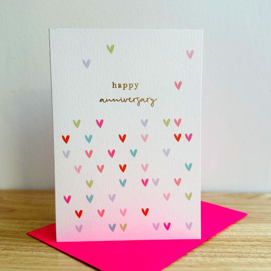 Hearts Happy Anniversary Card