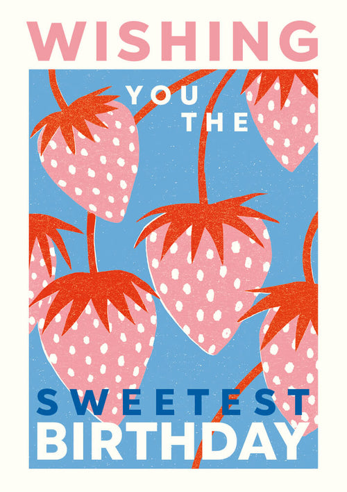 Panted Strawberry Birthday Card