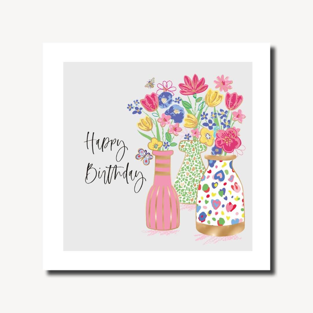 Flower Vase Birthday Card