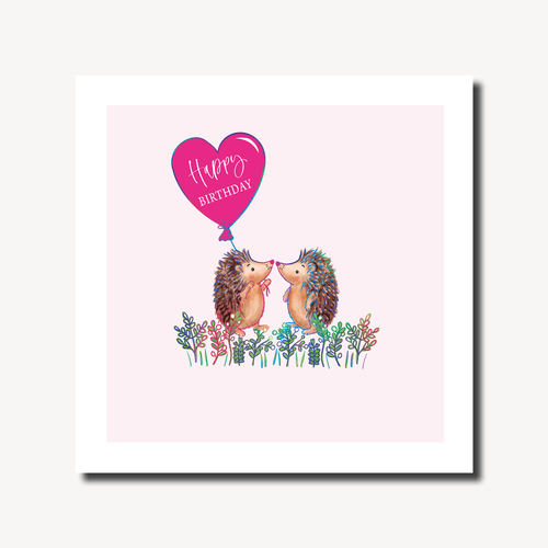 Hedgehogs Birthday Card