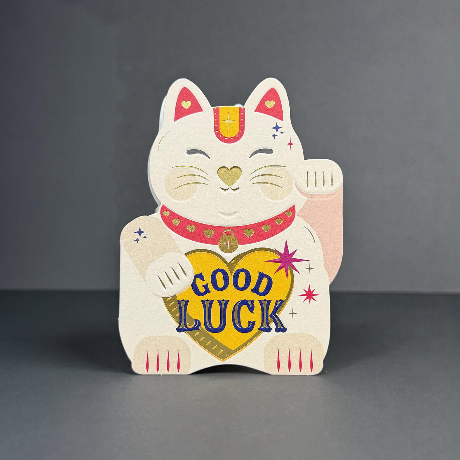 Lucky Cat Mini Good Luck Card
