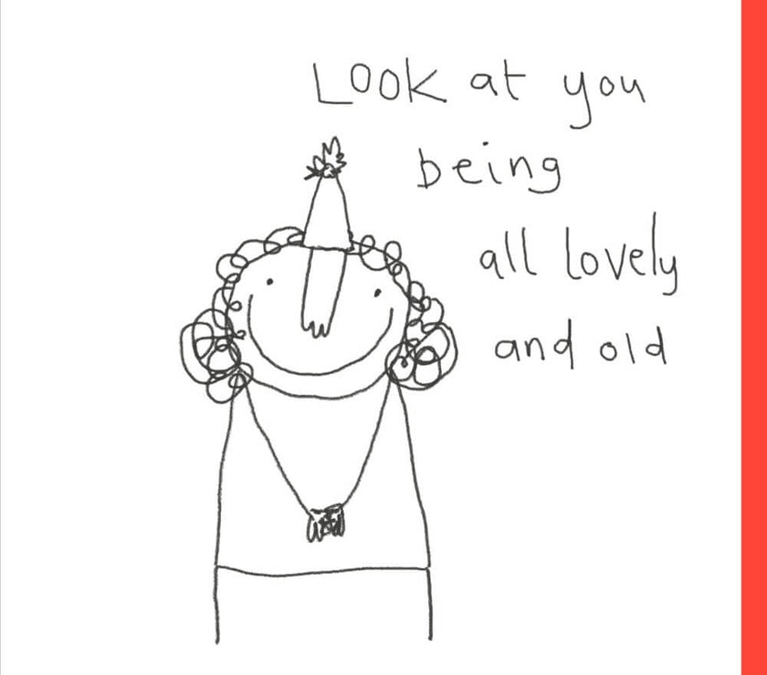 Lovely and Old Female Birthday Card