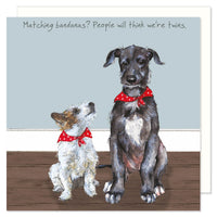 Twins Scottish Deerhound & Terrier Birthday Card