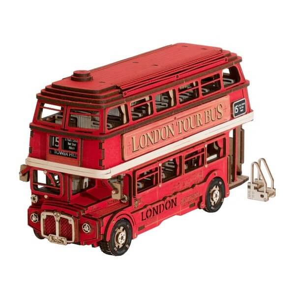 London Tour Bus Wooden Model Kit