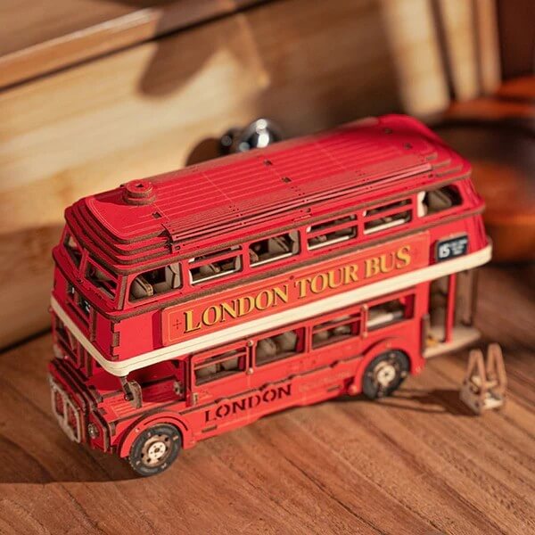 London Tour Bus Wooden Model Kit