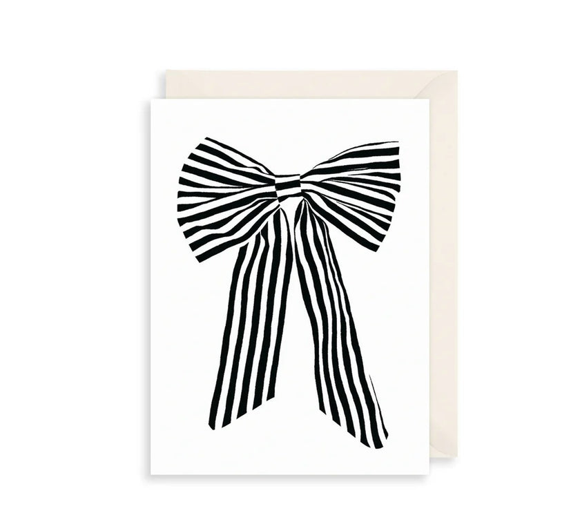 Stripe Bow Birthday Card