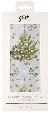 Christmas Spruce Silver Xmas Tissue Paper