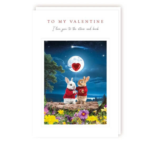 Stars and Back Valentine's Card