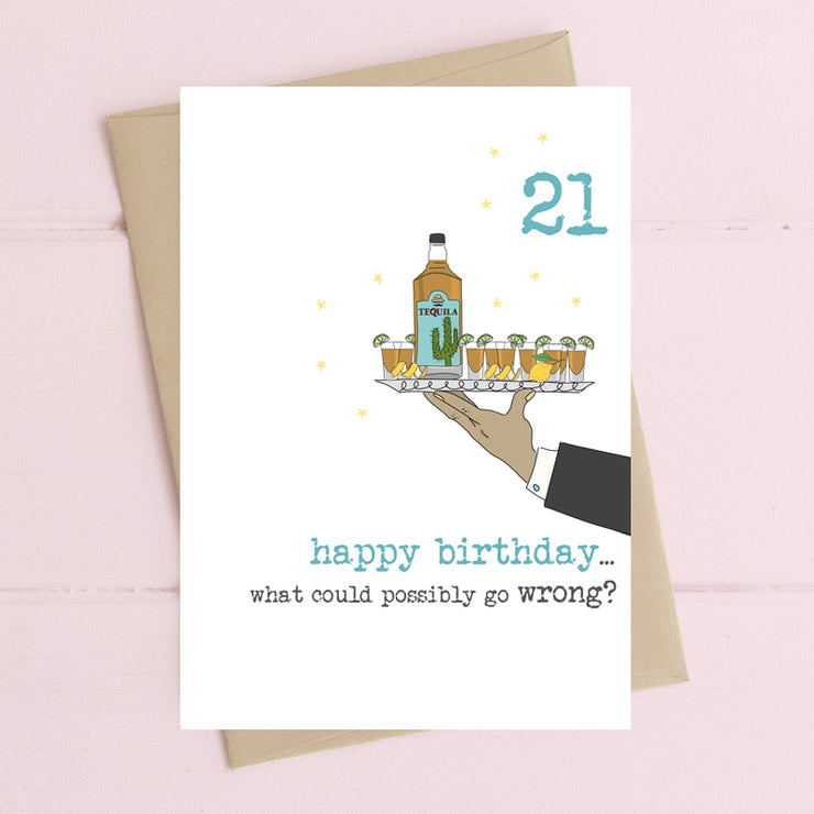 Tequila 21st Birthday Card