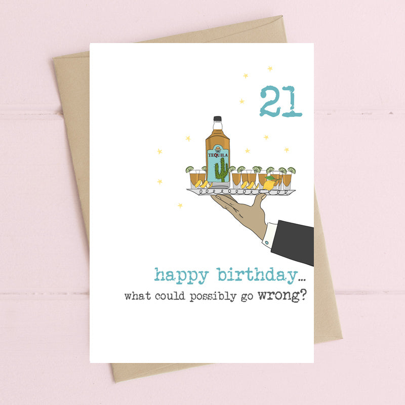 Tequila 21st Birthday Card