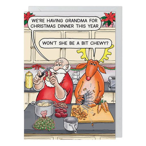 Bit Chewy Funny Christmas Card