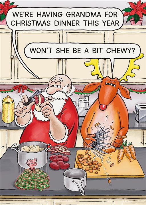 Bit Chewy Funny Christmas Card