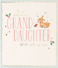 Granddaughter Deer and Robin Christmas Card