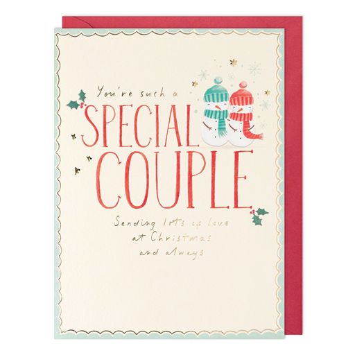 Special Couple Snowman Christmas Card