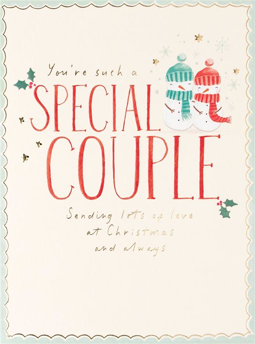 Special Couple Snowman Christmas Card