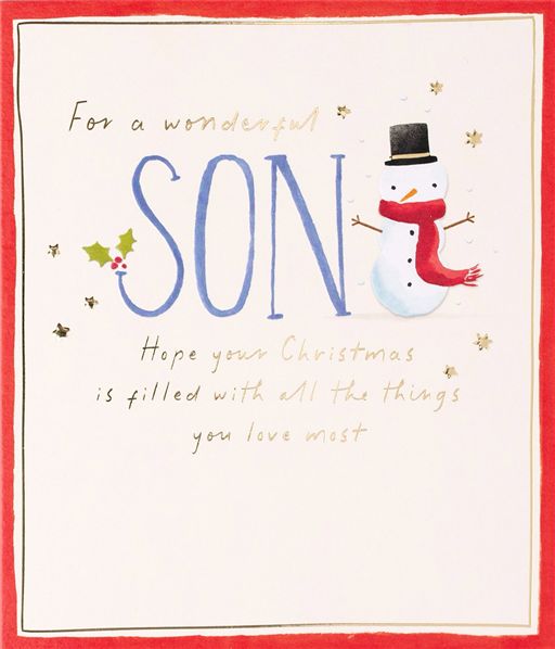 Son Snowman Christmas Card