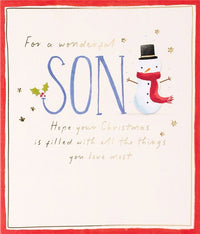 Son Snowman Christmas Card
