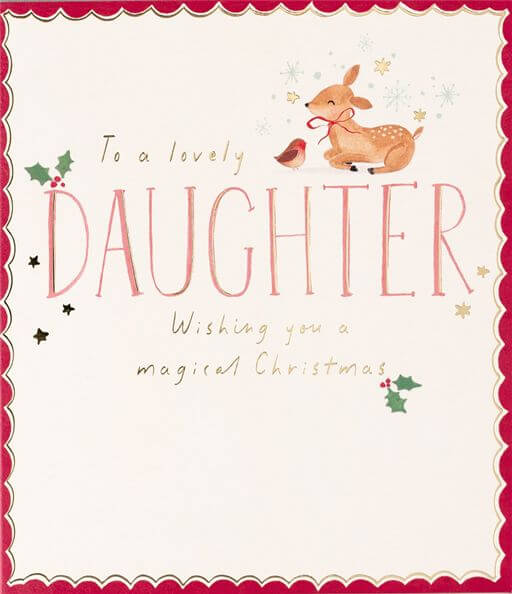 Daughter Deer Christmas Card