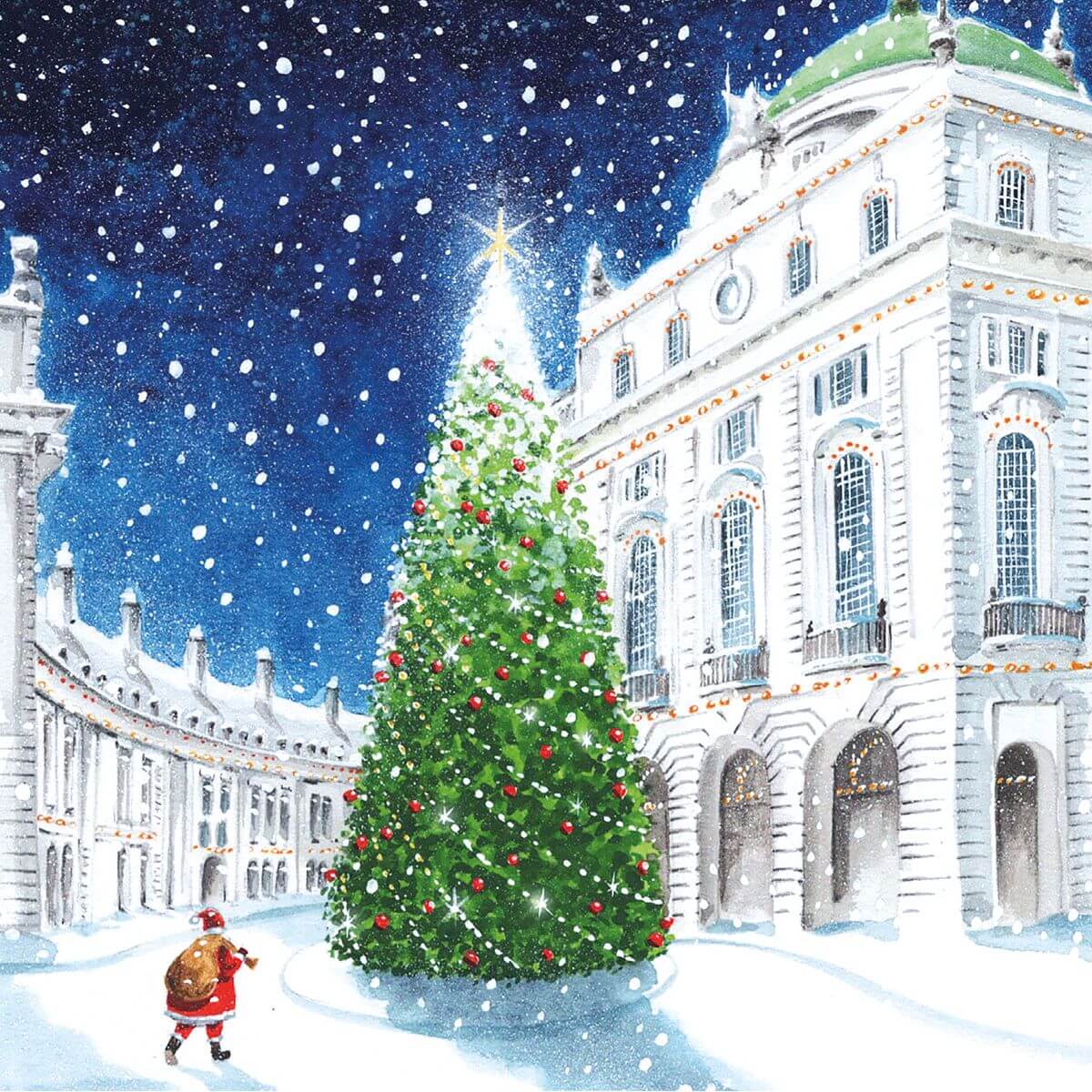 Santa About Town Box Christmas Cards