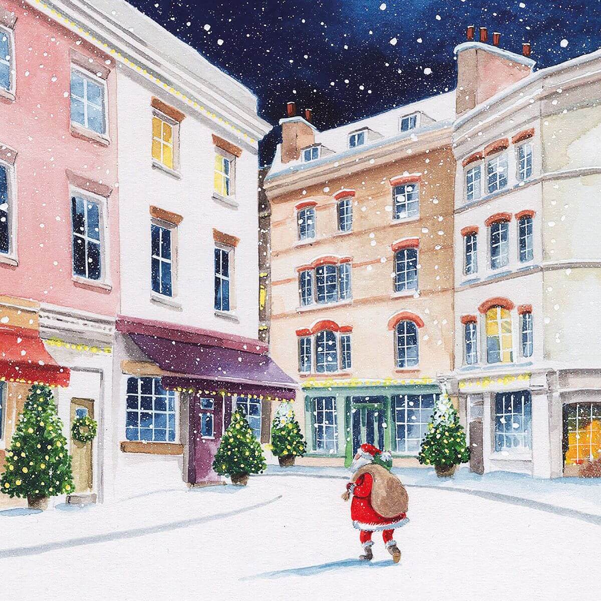 Santa About Town Box Christmas Cards