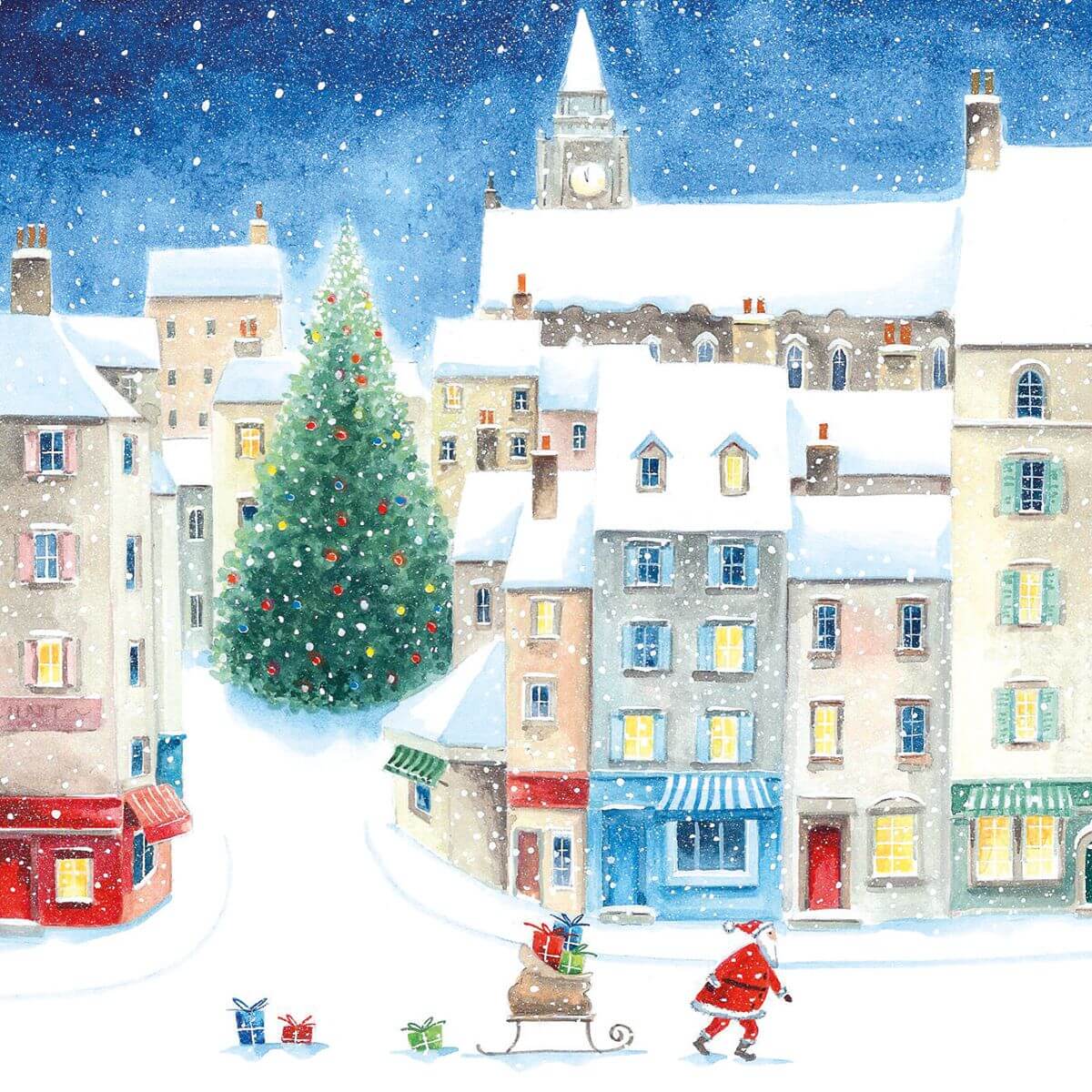 Santa About Town Box Christmas Cards