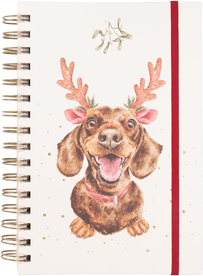 Christmas Dachshund Spiral Bound Notebook