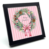 Candy Stripe Wreath Christmas Boxed Cards