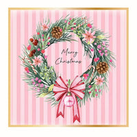 Candy Stripe Wreath Christmas Boxed Cards