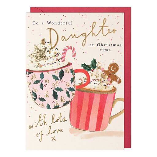 Daughter Hot Chocolate Christmas Card