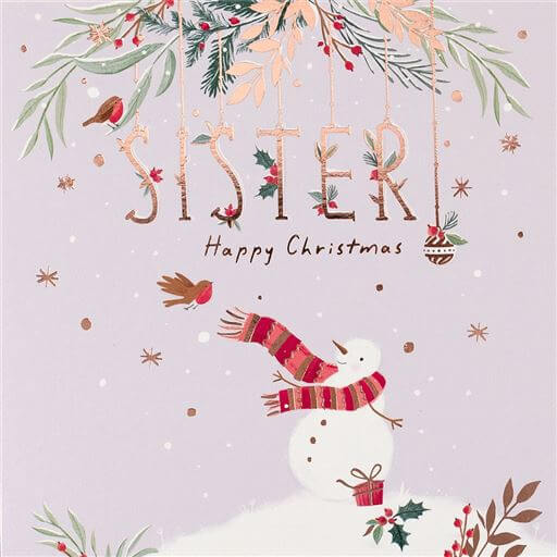 Sister Snowman Christmas Card