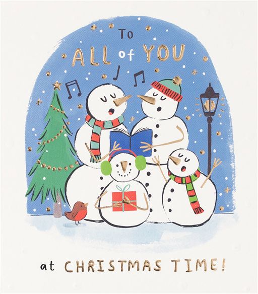 All of You Snowman Family Christmas Card