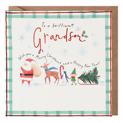 Grandson Santa Christmas Card