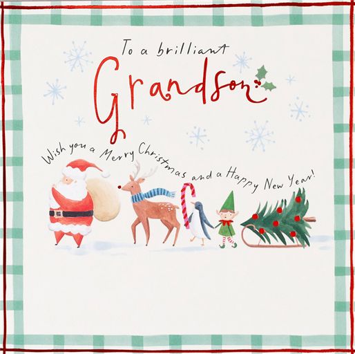 Grandson Santa Christmas Card