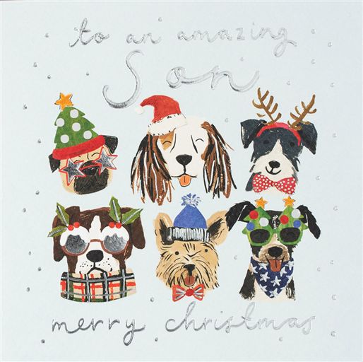 Son Dogs Christmas Card