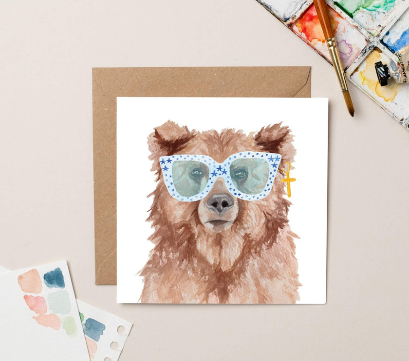 Elton John Bear Greeting Card