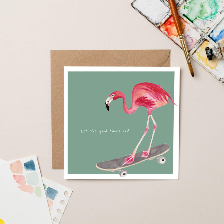 Flamingo Good Times Greeting Card