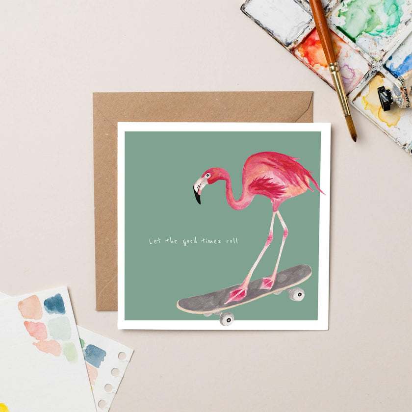 Flamingo Good Times Greeting Card